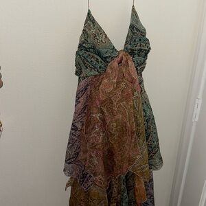NWT Zimmermann Brighton Hanky Hem Dress Patchwork Paisley Silk Size US 8 AU 2